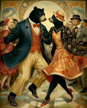 Tango in Toledo - Black Bear Art Print