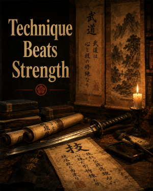 Technique Beats Strength - Martial Arts Artwork
