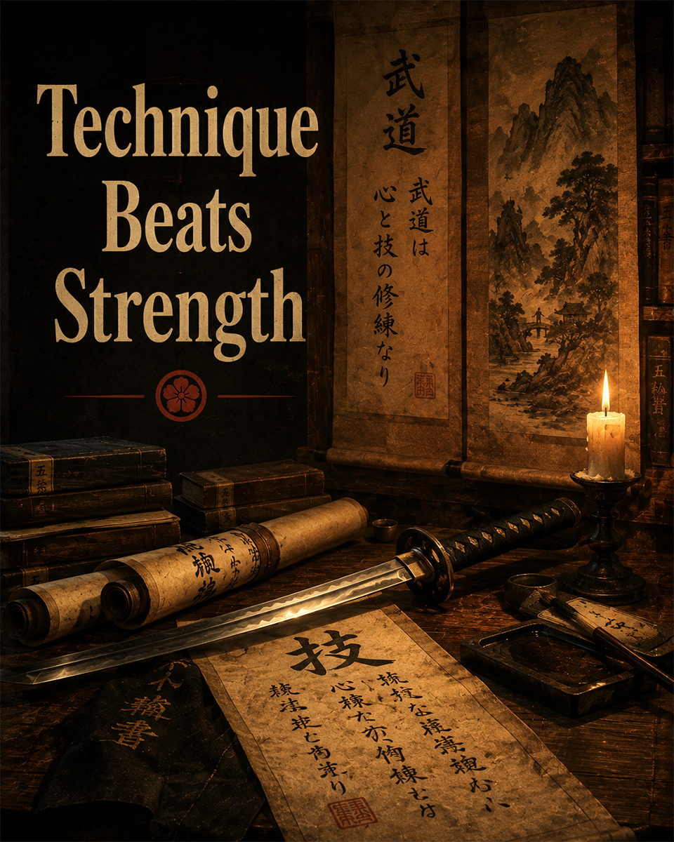 Technique Beats Strength - Martial Arts Artwork