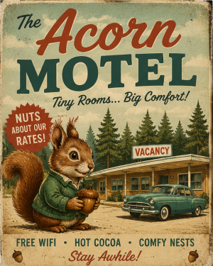 The Acorn - Vintage Advertising Parody Motel Ad