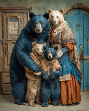 The Family Portrait - Black Bear Art Print