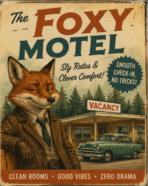 The Foxy - Vintage Advertising Parody Motel Ad