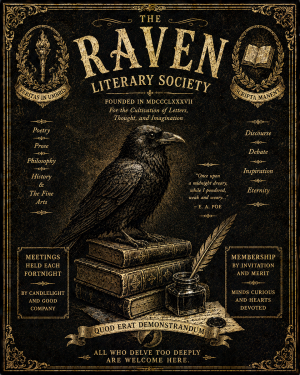 The Raven Literary Society - Dark Academia Art Print