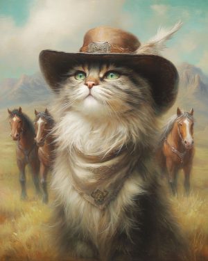 Theodore from Bozeman - Cats in Hats Art Print