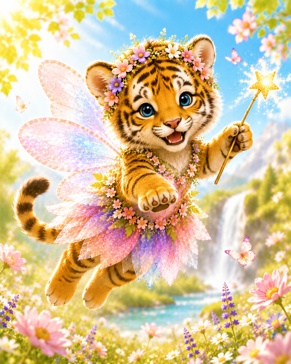 Tiger Cub Fairy - Animal Fairies - Children's Fantasy Artwork