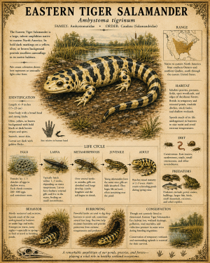Tiger Salamander - Vintage Wildlife Art - Antique Nature Illustration