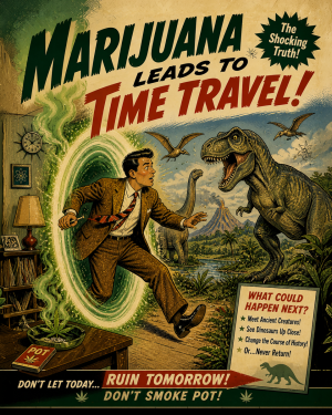 Time Travel - Marijuana Poster