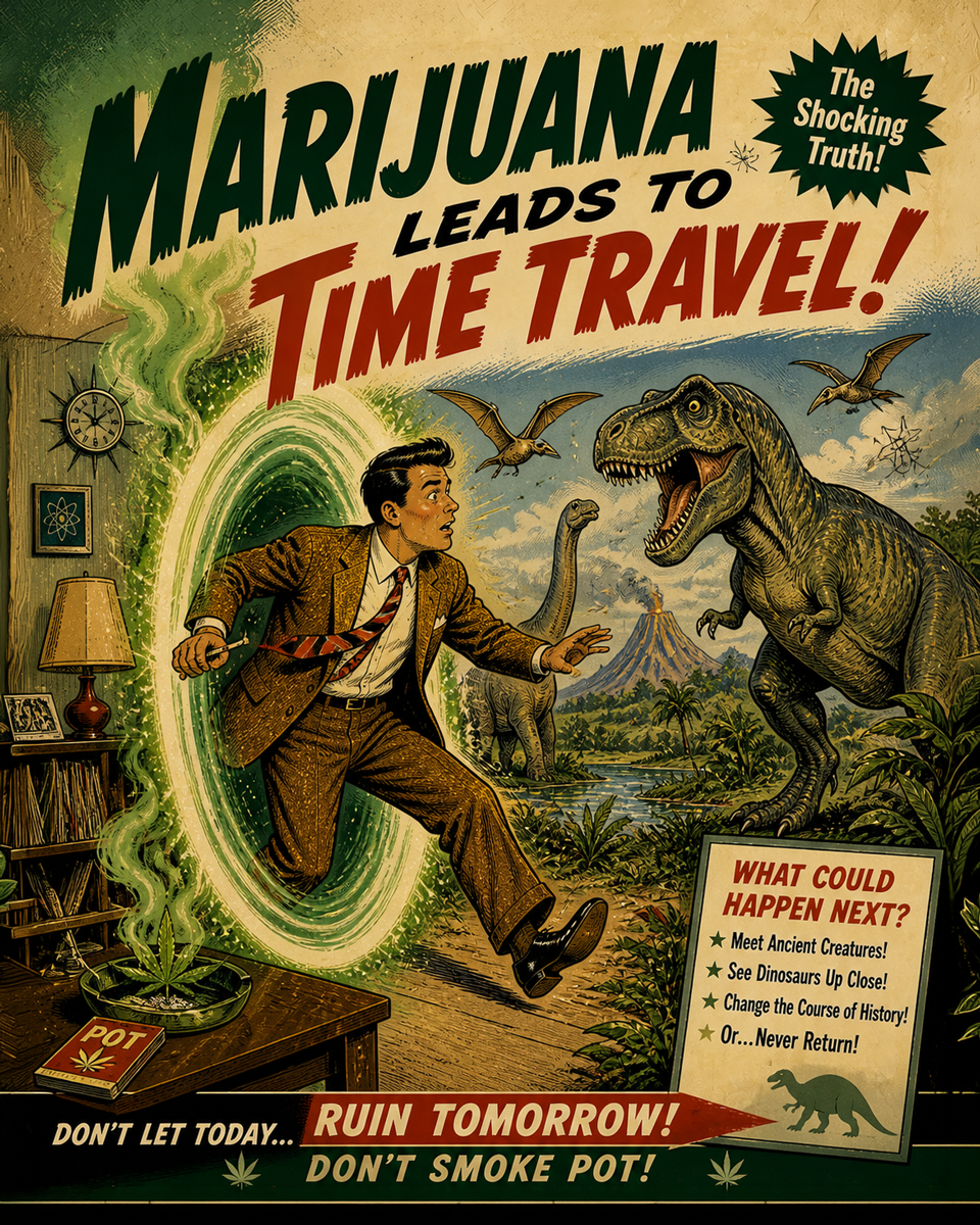 Time Travel - Marijuana Poster