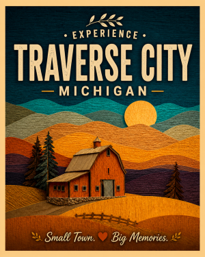Traverse City Michigan - Red Barn Agri-Tourism Art Print