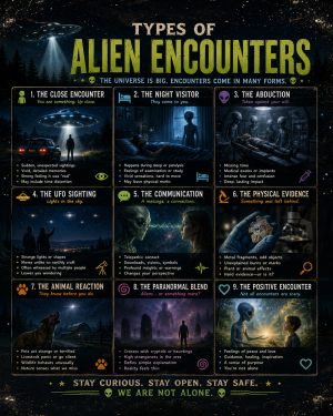 Types of Alien Encounters Chart Art Print