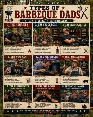 Types of Barbecue Dads Chart Art Print