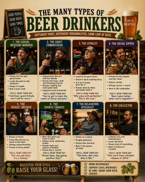 Types of Beer Drinkers Chart Art Print