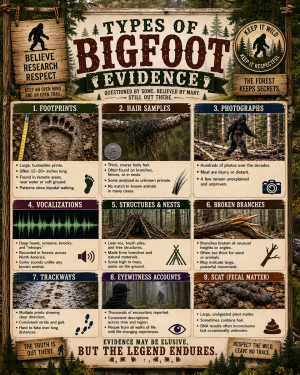Types of Bigfoot Evidence Chart Art Print