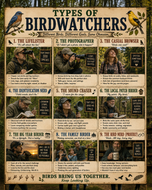 Types of Birdwatchers Chart Art Print