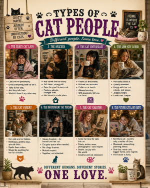 Types of Cat People Chart Art Print