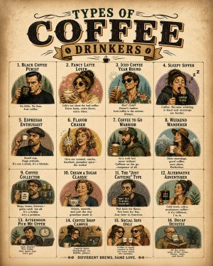 Types of Coffee Drinkers Chart Art Print