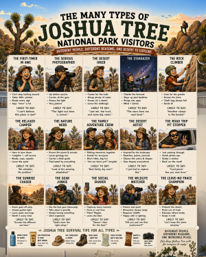 Types of Cowgirls in Joshua Tree Chart - Souvenir Art Print