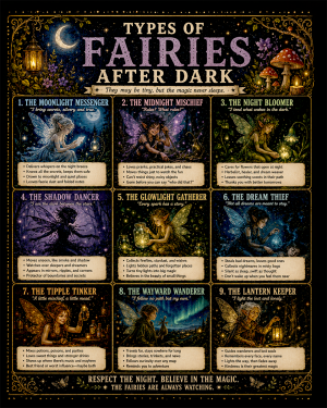 Types of Fairies After Dark Chart Art Print