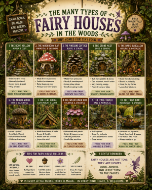 Types of Fairy Houses Chart Art Print