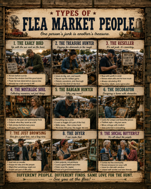 Types of Flea Market Folks Chart Art Print