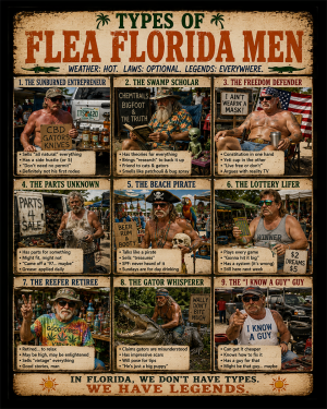 Types of Florida Men Chart Art Print