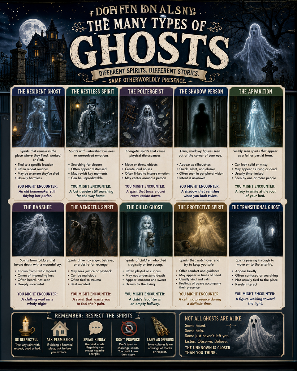 Types of Ghosts Chart Art Print