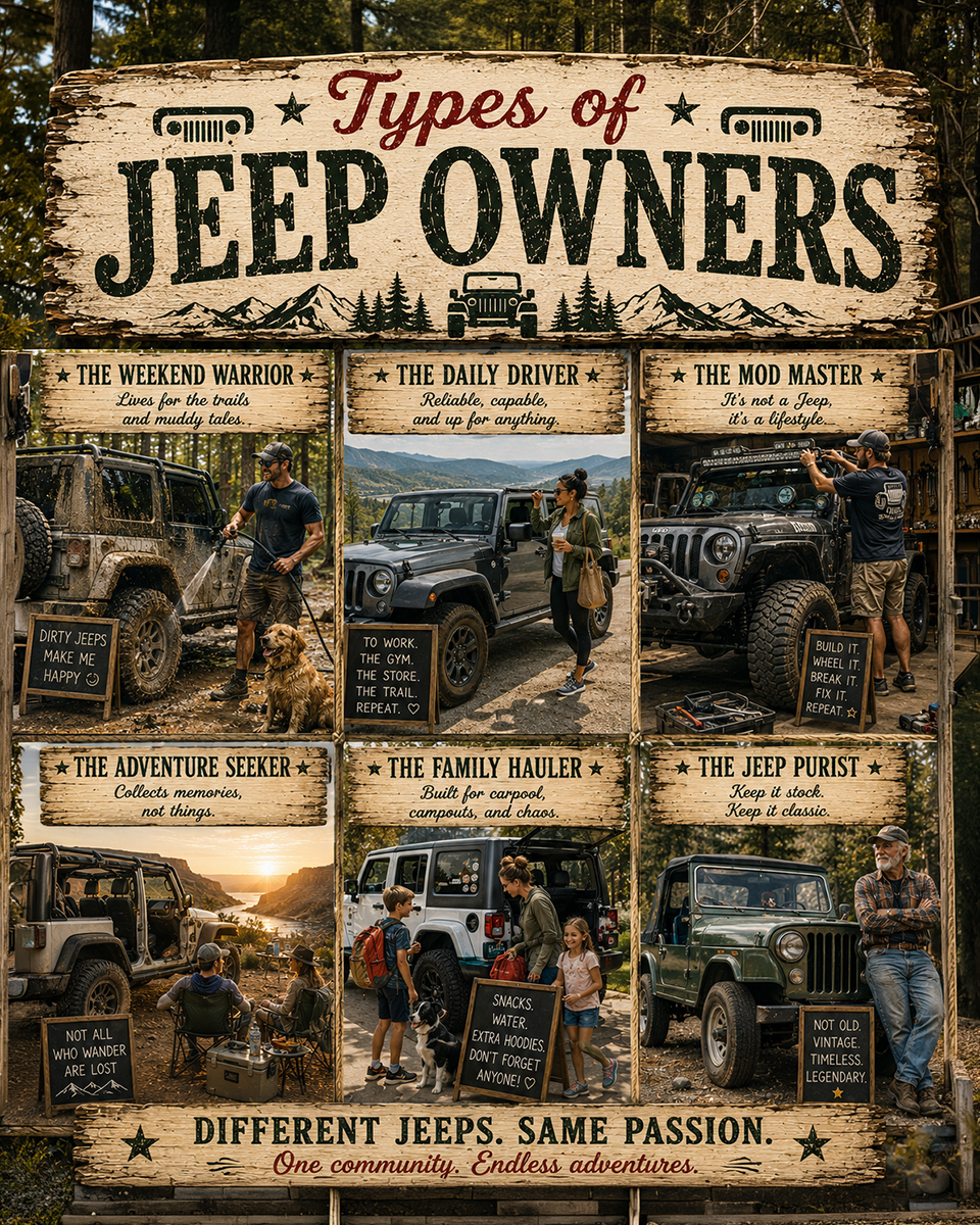 Types of Jeep Owners Chart Art Print