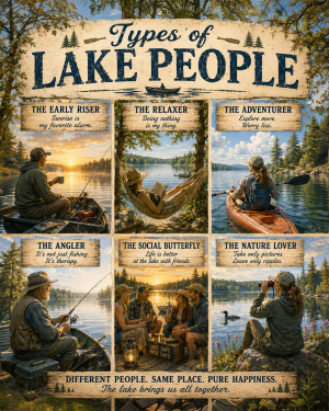 Types of Lake People Chart Art Print