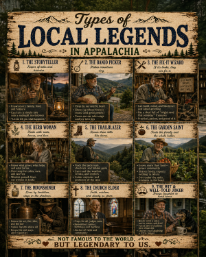 Types of Local Legends in Appalachia Chart Art Print