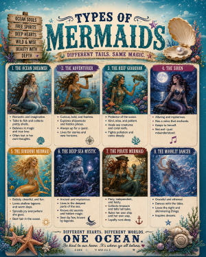Types of Mermaids Chart Art Print