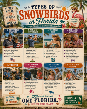 Types of Snowbirds in Florida Chart Art Print