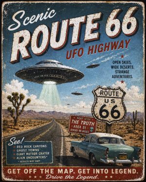 UFO Highway - Route 66 Parody Poster