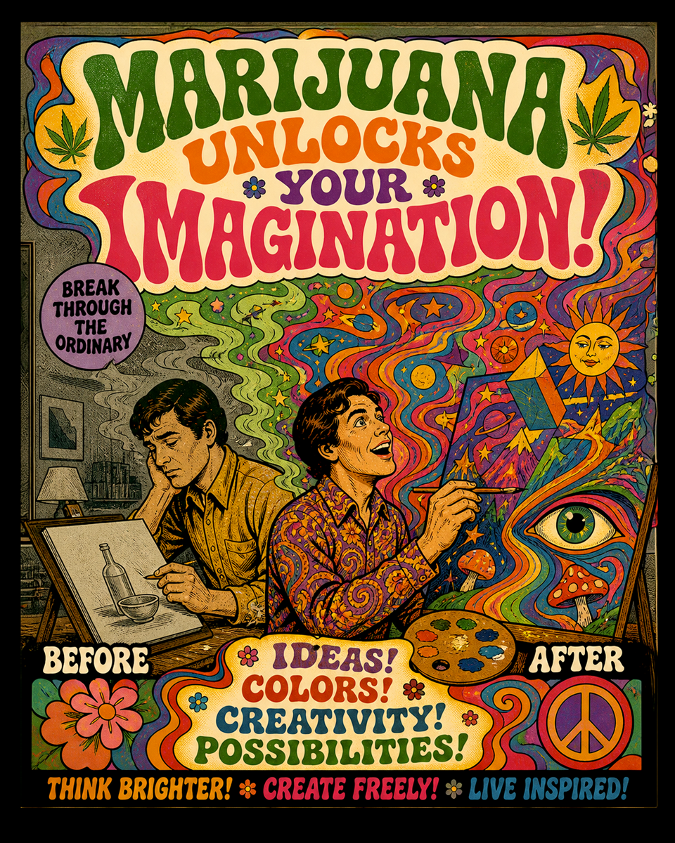 Unlock Your Imagination - Marijuana Poster