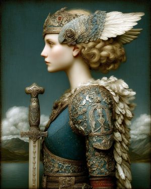 Valshamr and Sword Still Life - Freyja the Norse Goddess Art Print
