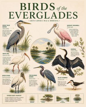 Variety of Birds - Everglades National Park Art Print