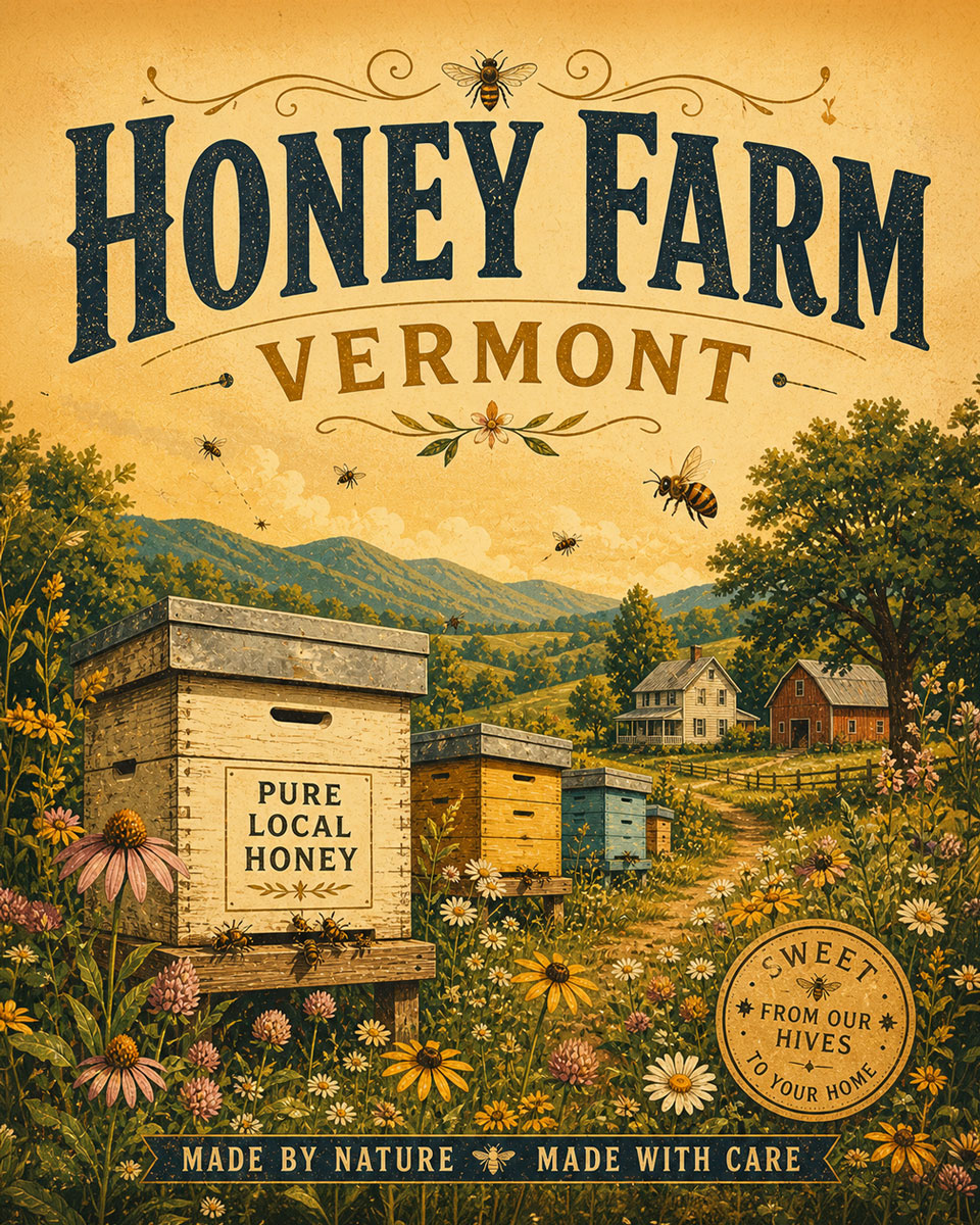 Vermont Honey Farm  - Agri-Tourism Art Print