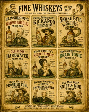 Vintage Advertising Parody Wiskey Ad