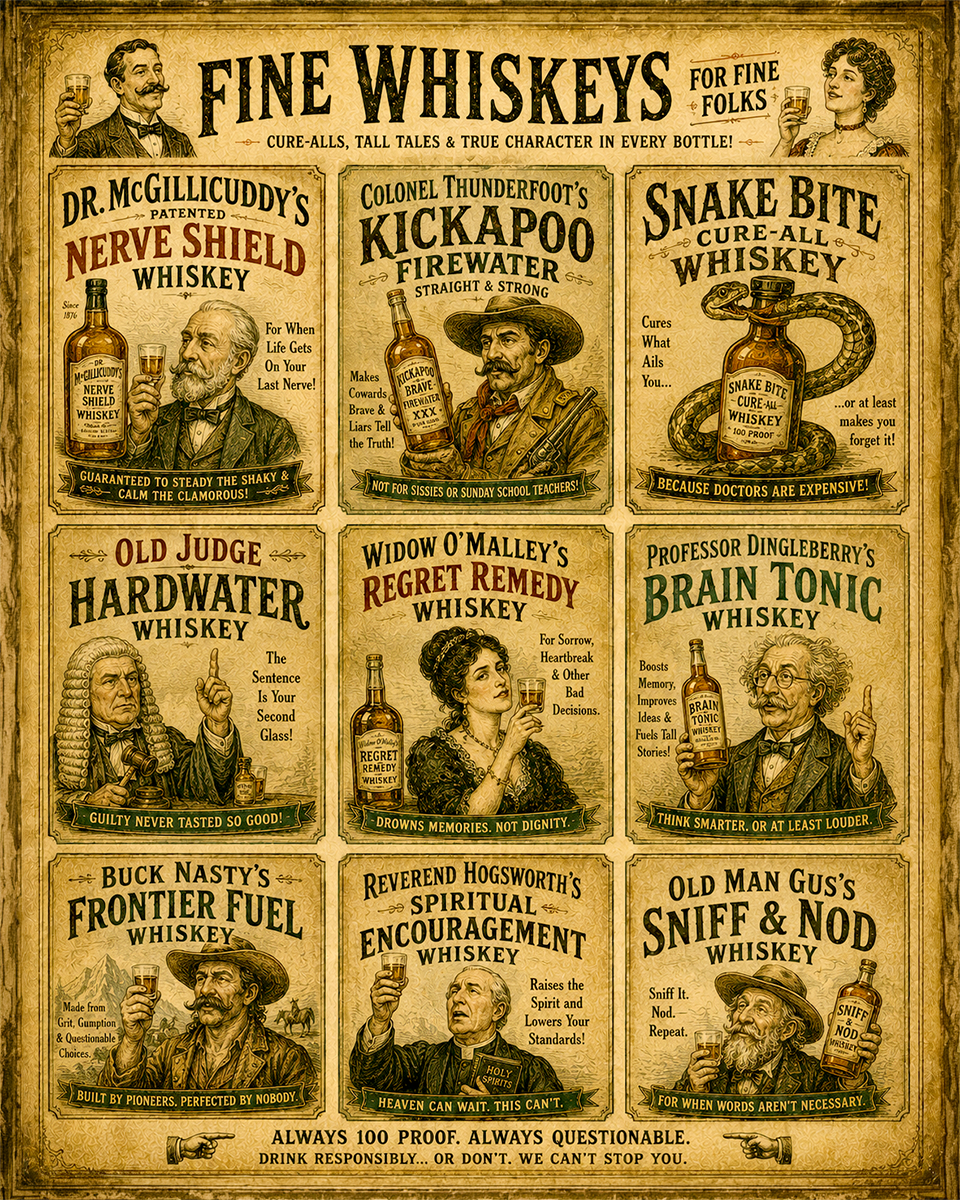Vintage Advertising Parody Wiskey Ad