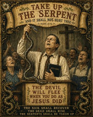 Vintage Appalachian Snake Handling Church - Folk Horror - Appalachian Gothic Art Print