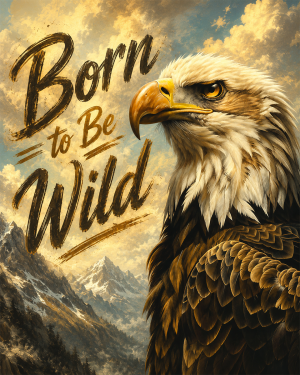 Vintage Bald Eagle - Born to Be Wild - Wildlife Art Print