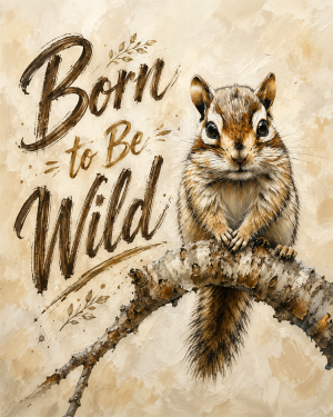 Vintage Chipmunk - Wildlife Art Print