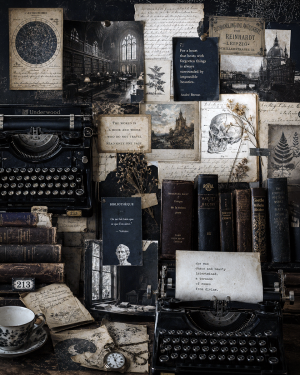 Vintage Style Acedemics Study Collage - Dark Academia Art Print