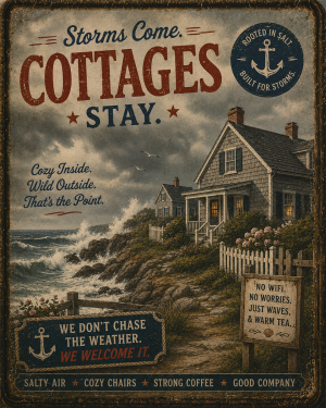 Vintage Style Cottages by the Sea - Coastal Nautical Ad