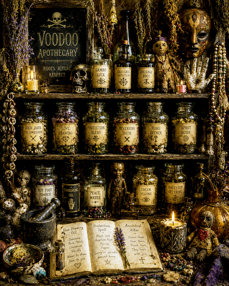 Voodoo Apothecary Shelves - Cottagecore Art Prints