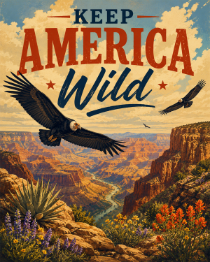 Vultures - Keep America Wild Art Print - Americana Nature Artwork