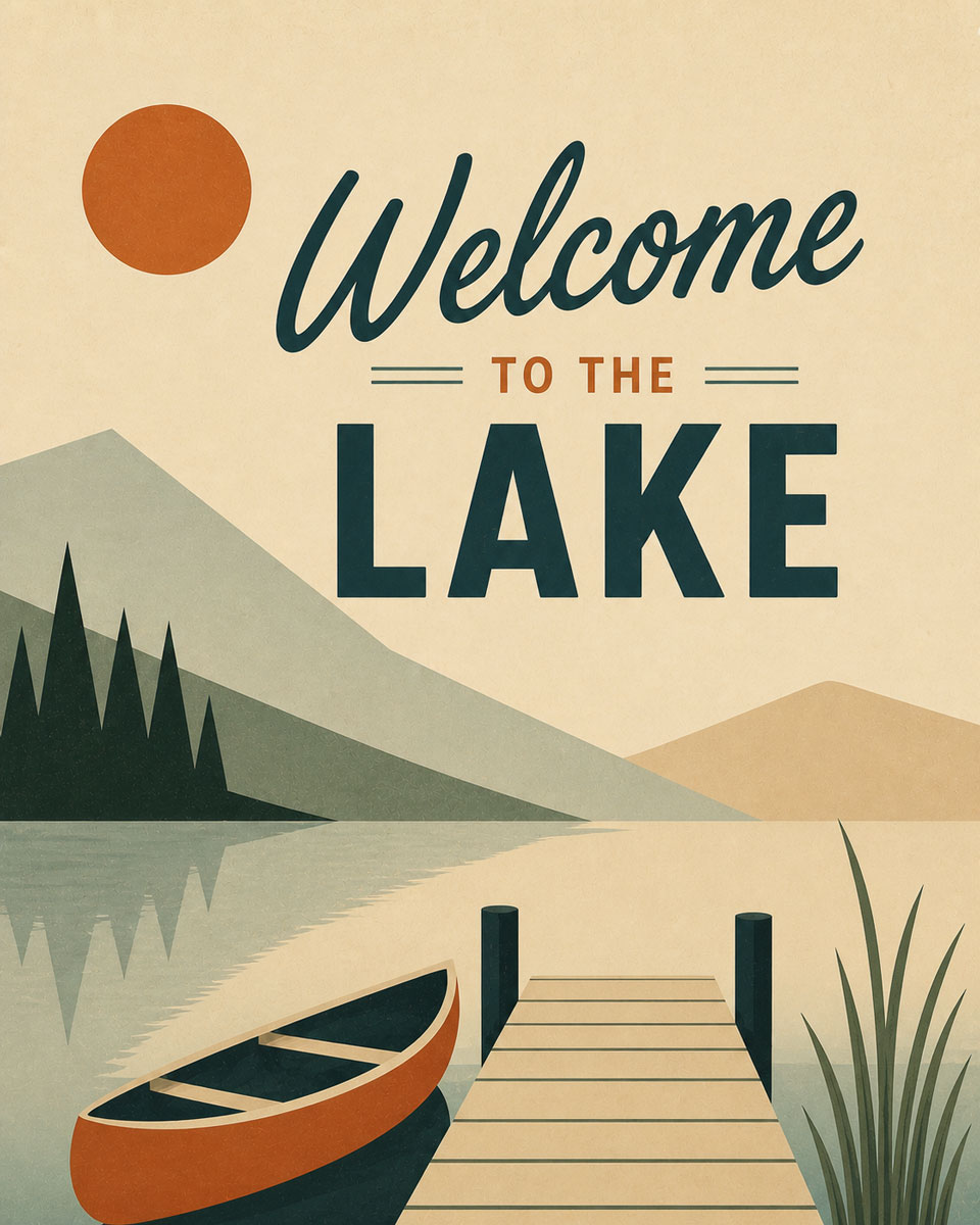 Welcome to the Lake - Minimalist -  Lake Life Art Print