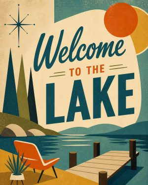 Welcome to the Lake - Modern -  Lake Life Art Print