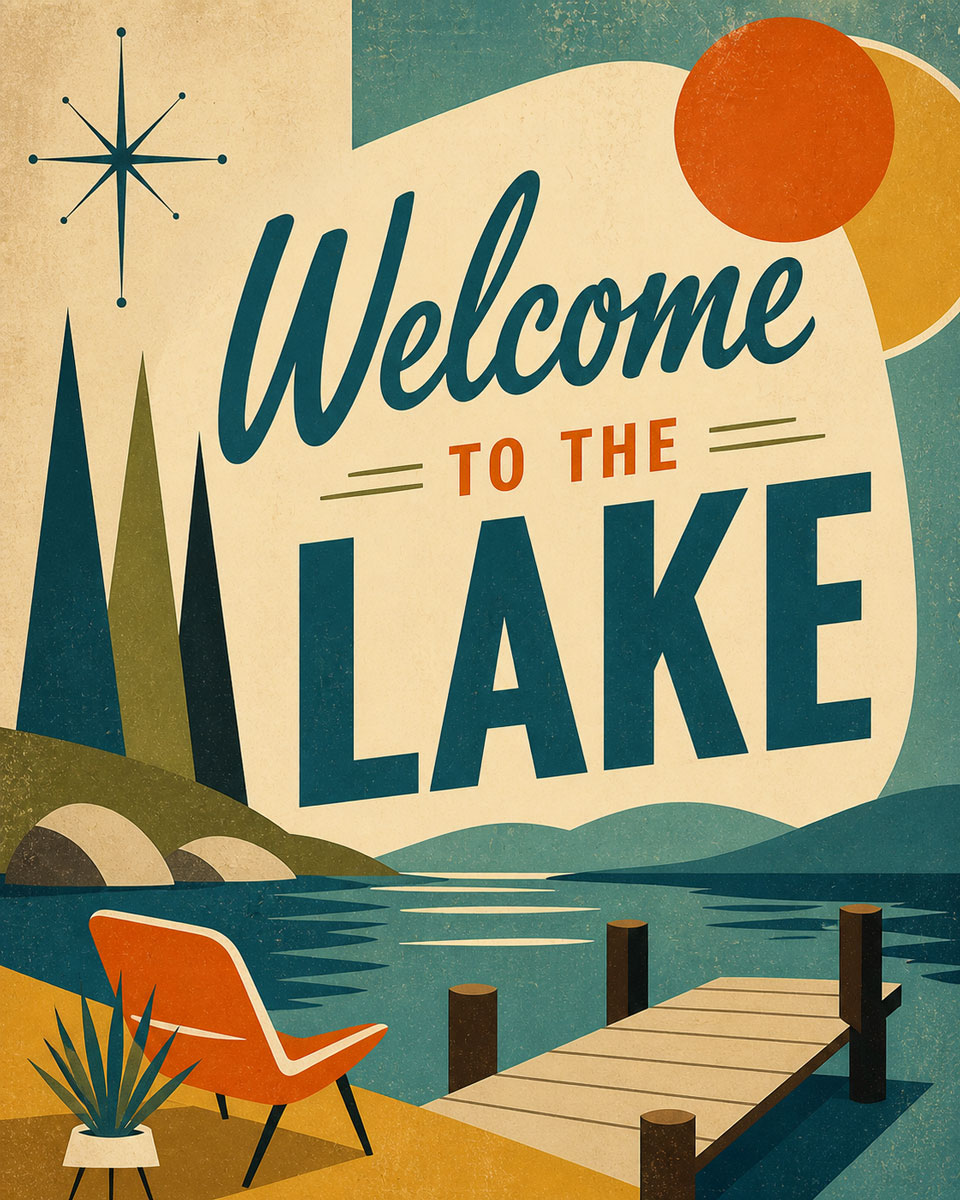 Welcome to the Lake - Modern -  Lake Life Art Print