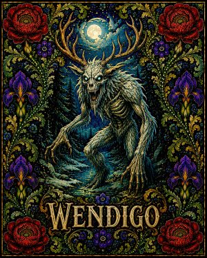 Wendig - Labeled - Art Nouveau Cryptid Artwork