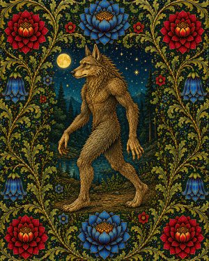 Werewolfr - Art Nouveau Cryptid Artwork
